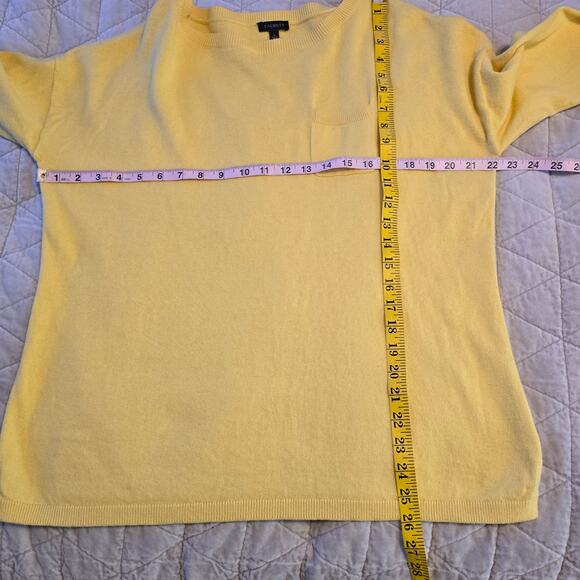 Talbots Sweater Women's L Yellow Cotton Wool Cashmere Classic Career Spring Prep - Picture 6 of 7